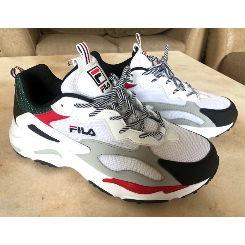 二手少穿 韓國購入 FILA RAY TRACER 經典配色 黑紅綠 老爹鞋 便宜賣