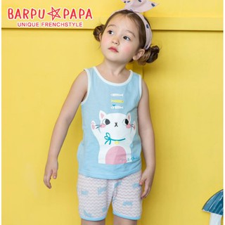 ❤現貨C063❤bebezoo/ARPUPAPA韓國童裝純棉舒適家居服 外出服 套裝可愛韓範無袖衣+短褲兩件套 休閒服
