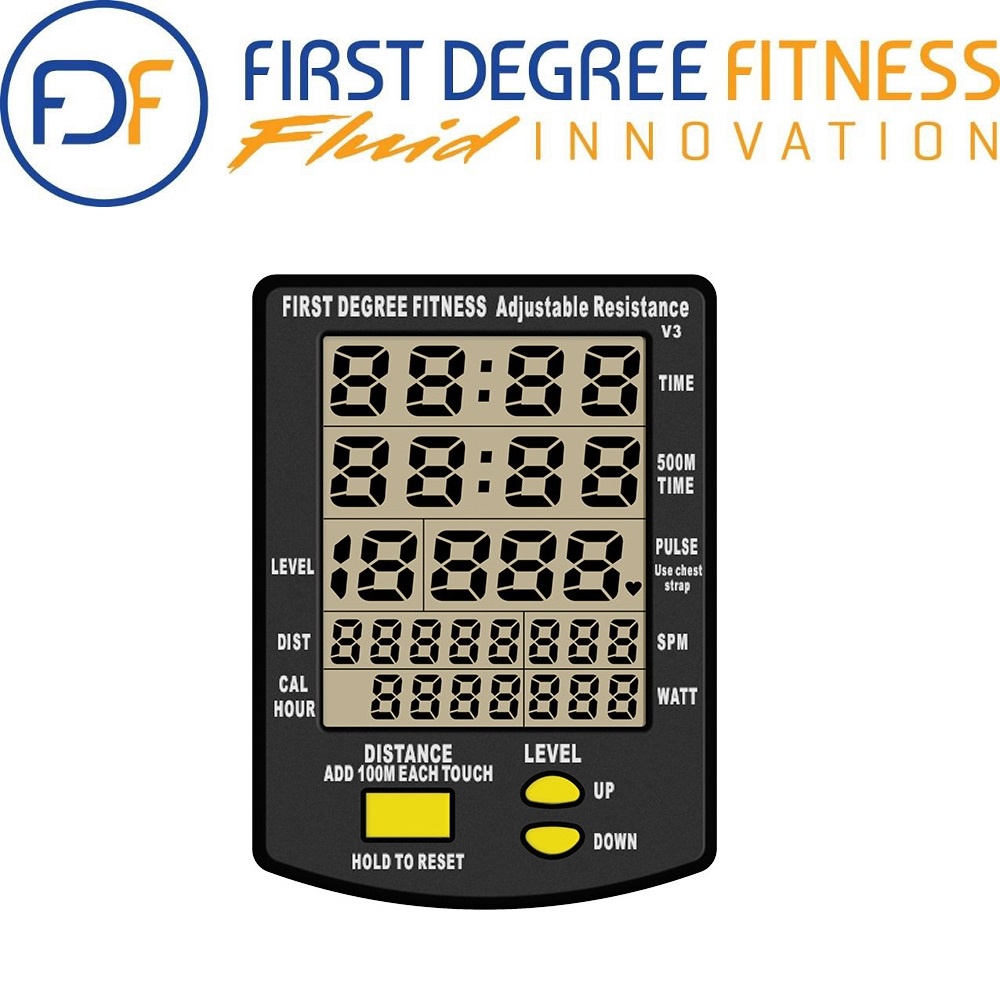 FIRST DEGREE Fitness 四段水阻划船機專用電子螢幕顯示器(零件)