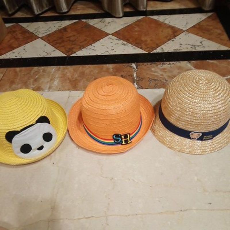 兒童草帽 編織遮陽帽 夏季戶外防曬沙灘帽 童帽 沙灘帽 帽子 兒童帽子