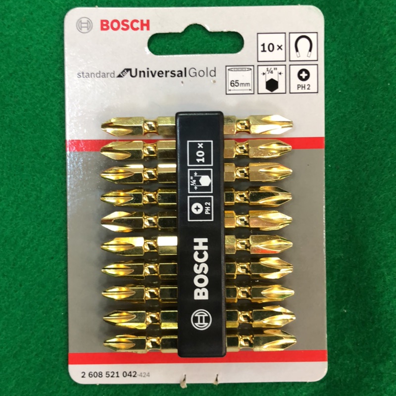 含稅 BOSCH 博世  螺絲起子頭/金 專業用65mm 卡/10支 2608521042