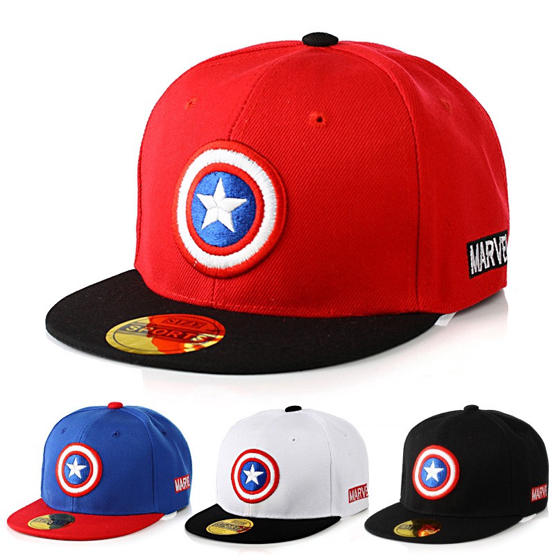 兒童 Marvel 美國隊長帽棉質刺繡棒球帽按扣嘻哈帽