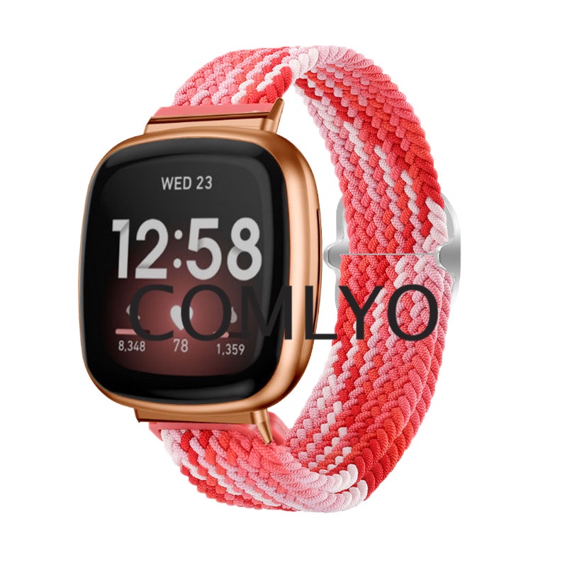 適用於 Fitbit Versa 4 3 Sense 2 錶帶 尼龍 彈性 智能手錶 軟帶 腕帶 屏幕膜 保護膜