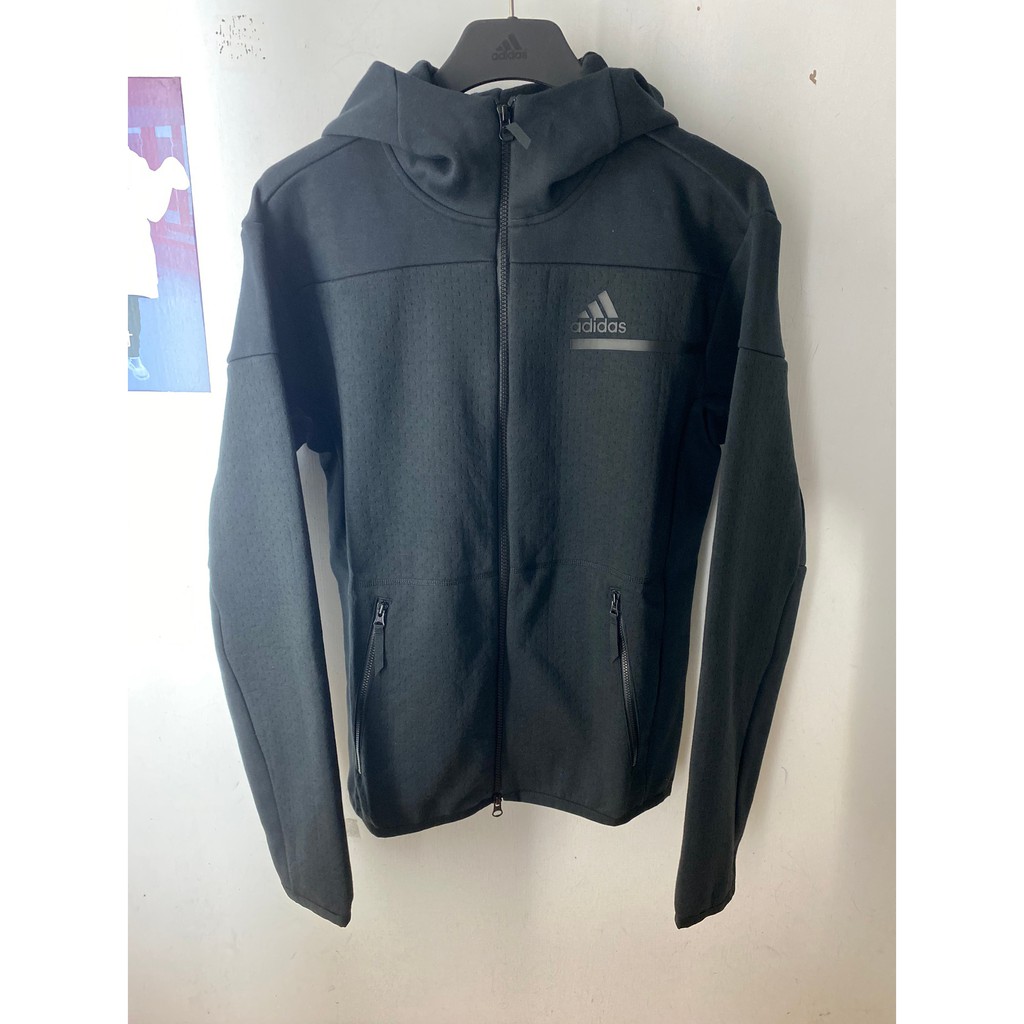 adidas Full-Zip Hoodie 運動休閒 男 Z.N.E. 連帽外套 穿搭 再生材質 黑白 GM6533