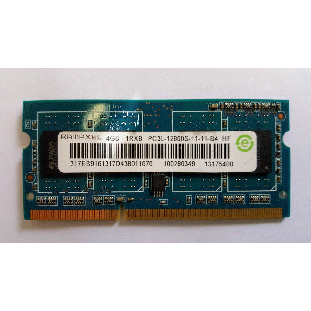 RAMAXEL DDR3-1600 4GB 1.5V 筆電專用 PC3L-12800S-11-11-B4 HF