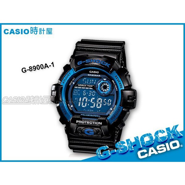 CASIO 時計屋 卡西歐 G-SHOCK G-8900A-1 多層次液晶數位錶面 防水 整點響報 G-8900A