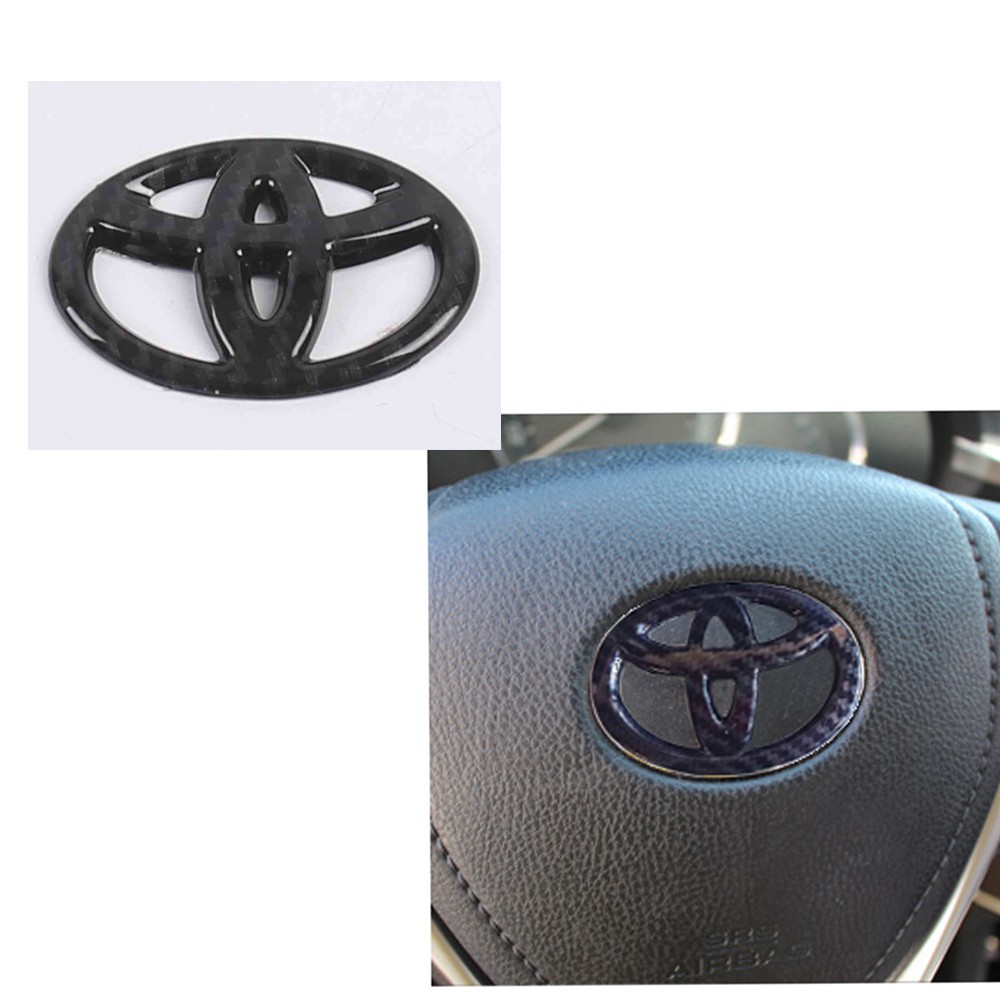汽車貼紙方向盤標誌標誌徽章貼花汽車造型豐田碳纖維威馳卡羅拉希望
