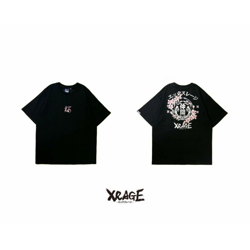 XRAGE 快閃店 櫻花 刺繡 短T黑色 微風南山限定