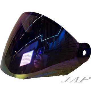 AIROH 義大利 HELIOS 海力歐斯 電鍍藍 專用半罩原廠安全帽配件 鏡片《遠古騎士》