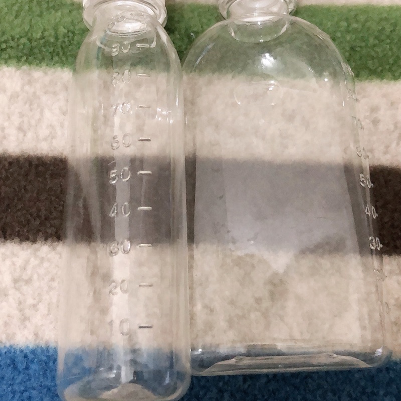 扁身 塑膠瓶 100cc 量瓶 透明瓶 含蓋