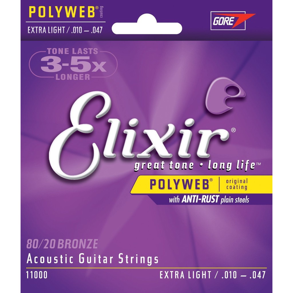 Elixir 吉他弦 EXXF 11000 POLYWEB 覆膜 黃銅 10-47 民謠吉他弦 木吉他弦