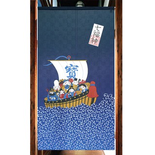 七福神與寶船 和風門簾 輕鬆改變居家風格 裝飾 日本製正版 150cm cc173