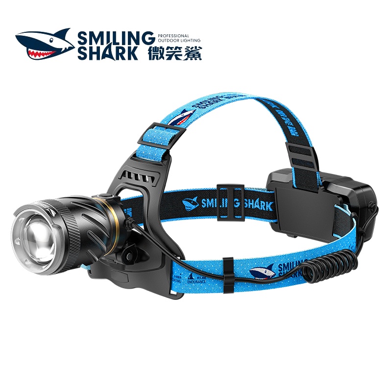 微笑鯊正品 TD1130 強光頭燈Led M5白激光5000lm大功率超亮遠射頭戴式頭燈 感應USB可充電伸縮變焦防水燈