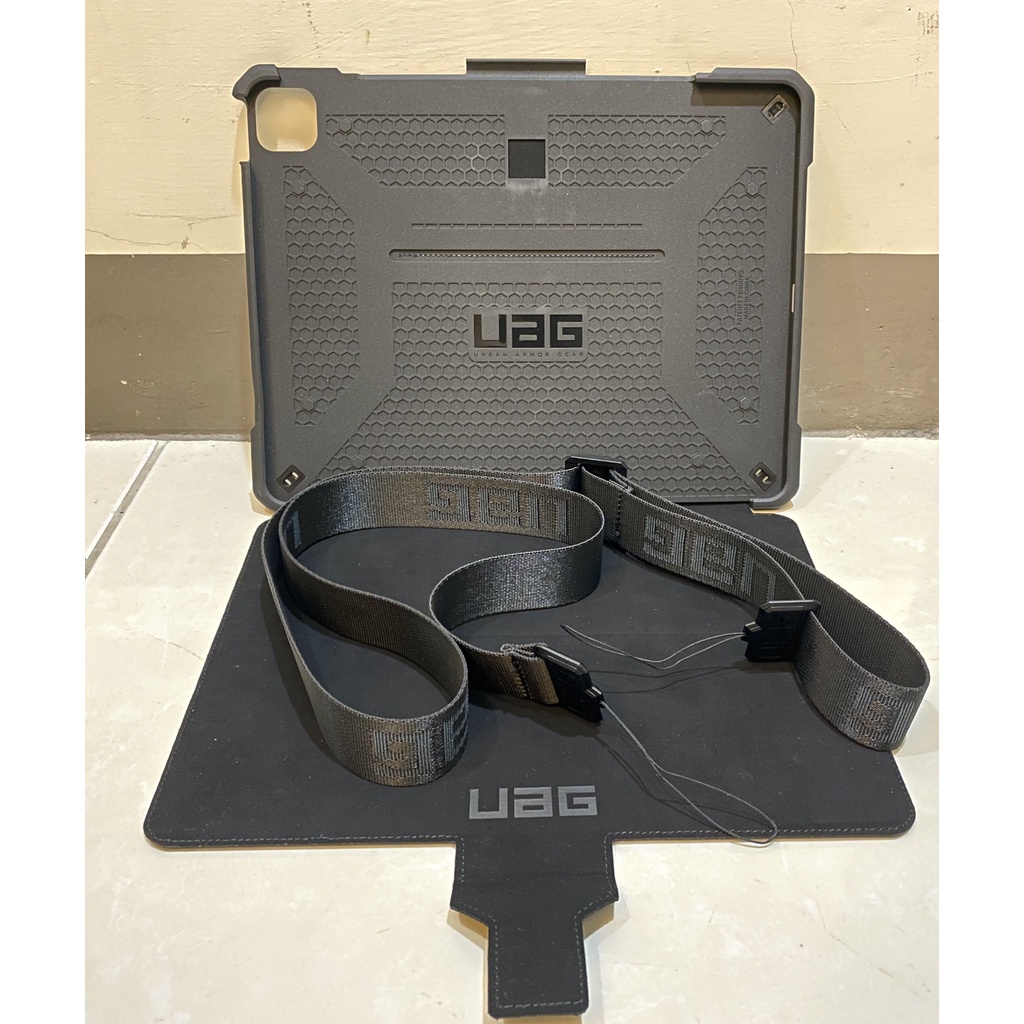【UAG】 iPad Pro 12.9吋(2020)耐衝擊保護殻(黑色)+【UAG】可調整式肩背帶(均為二手)