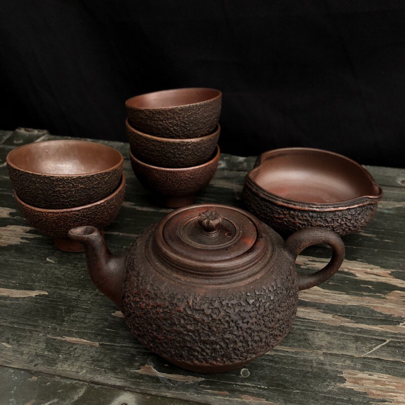 攲攲古物店 備前燒茶具組老件茶壺茶杯公道杯 蝦皮購物