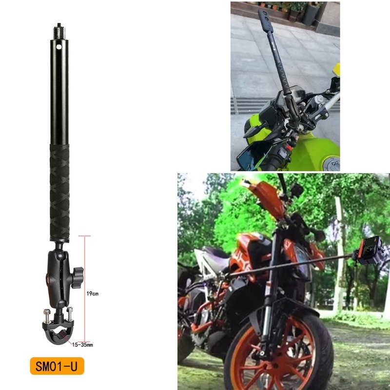 適用於 GoPro Max 9 Insta360 One R X2 相機配件的摩托車自行車隱形自拍杆獨腳架車把安裝支架