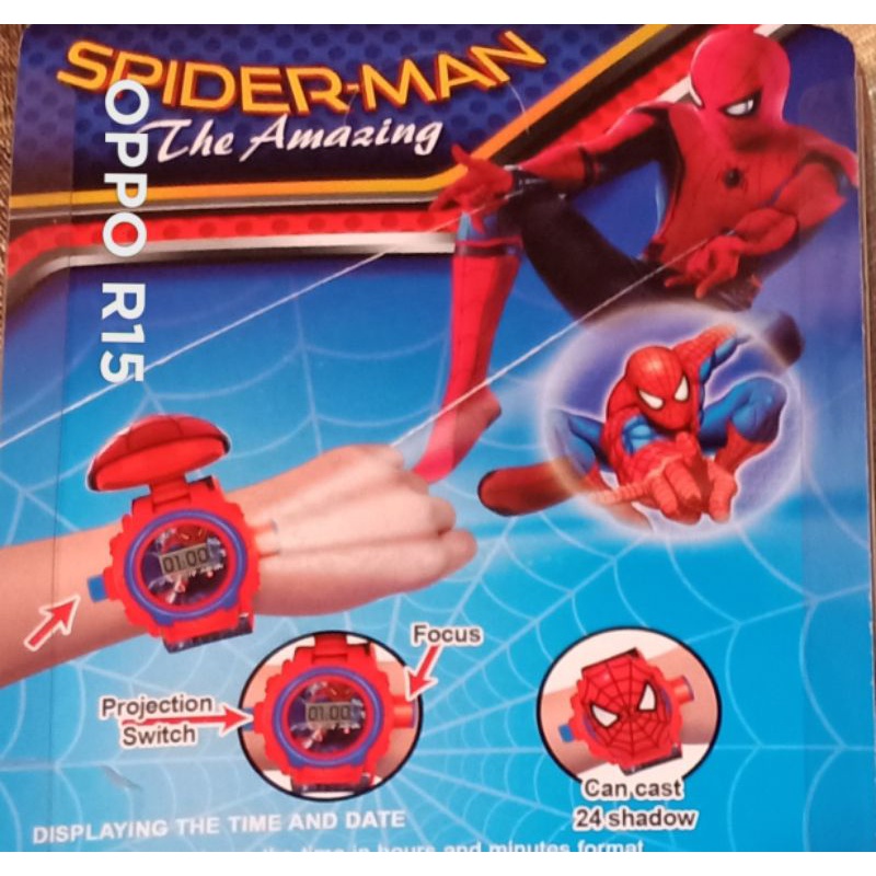 兒童手錶 蜘蛛人投影電子錶