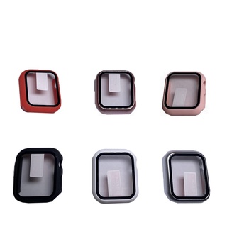 【玻璃貼PC硬殼】Apple Watch 38 40 42 44 mm 手錶 全螢幕包覆 保護殼 鋼化玻璃 一體式