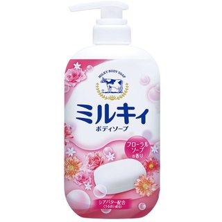 牛乳石鹼cow 柚子果香 玫瑰花香 牛乳精華沐浴乳 550ml 💖快樂買💖