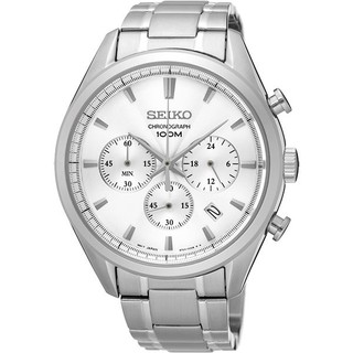 SEIKO CS系列都會計時腕錶-銀/42mm 8T63-00C0S(SSB221P1)SK006
