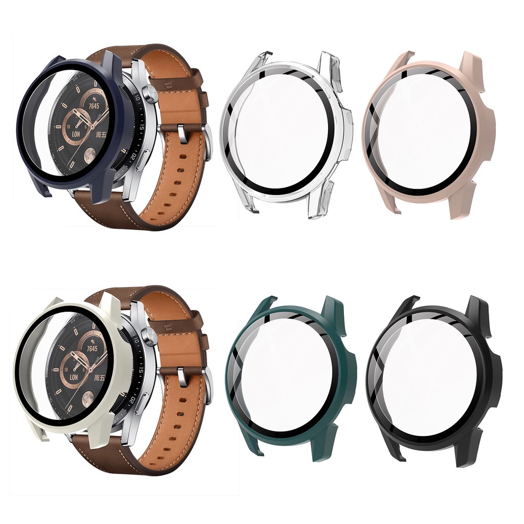 【TW】適用華為 watch GT3 錶殼 42mm 46mm PC 磨砂保護套 + 鋼化玻璃 Huawei GT3 保