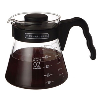 【沐湛咖啡】日本製HARIO V-60 (VCS-02B)微波耐熱玻璃壺 700cc 咖啡壺 花茶壺 黑
