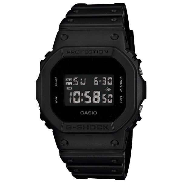 【CASIO】G-SHOCK 獨特磨砂黑外觀 樹脂錶帶設計 DW-5600BB-1 台灣卡西歐公司貨