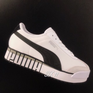 SIX PUMA ROMA AMOR LOGO WN’S 厚底 鬆糕鞋 白黑 女鞋 372113-03