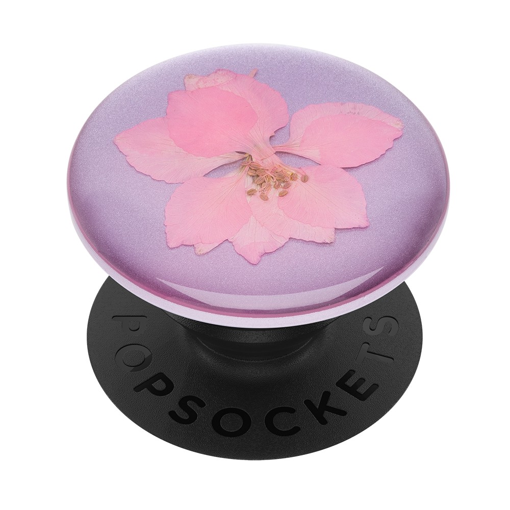 PopSockets 泡泡騷 Pressed Flower Delphinium Pink 粉翠雀壓花 &lt;可替換泡泡帽&gt;