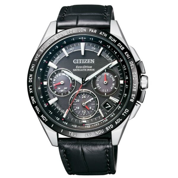 CITIZEN 星辰錶 CC9015-03E 廣告款鈦金屬GPS衛星對時光動能腕錶 /黑面 44mm