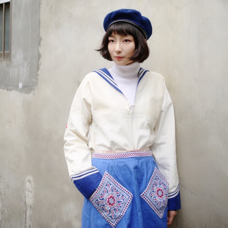 60s Vintage Italy Navy 古著義大利海軍水兵服 罩衫 歐洲古著 Tabi Vintage 旅著 蝦皮購物