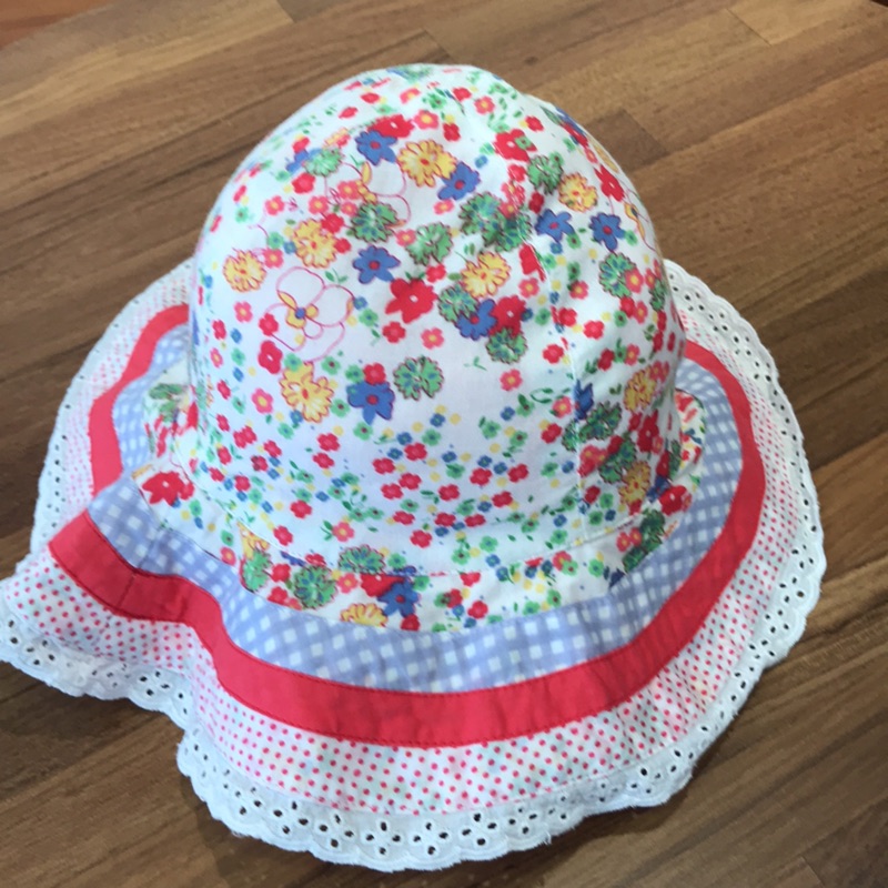 《全新現貨》英國品牌mothercare 花柄棉麻質感女童帽（1-3歲適用）全新