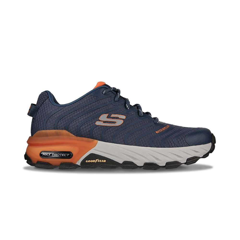 SKECHERS 休閒鞋 MAX PROTECT 男鞋 藍橘 - 237300NVY
