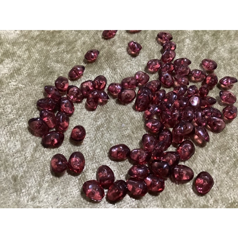 DIY 創意 飾品 壓克力 塑料 糖果色 不規則 仿石頭 8.5mm 透明 紫紅色 碧璽色 石頭珠 $22/份 55顆