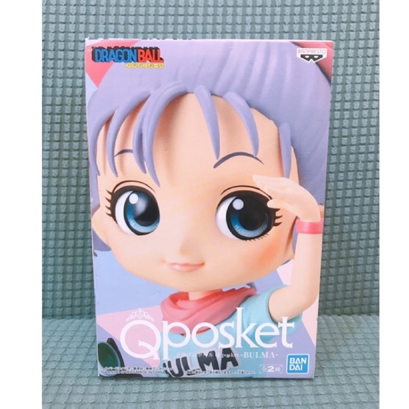 正版現貨《🐲日版金證 七龍珠公仔🐲》七龍珠 Qposket Q版公仔 布馬 bulma B款 藍裙 標準盒