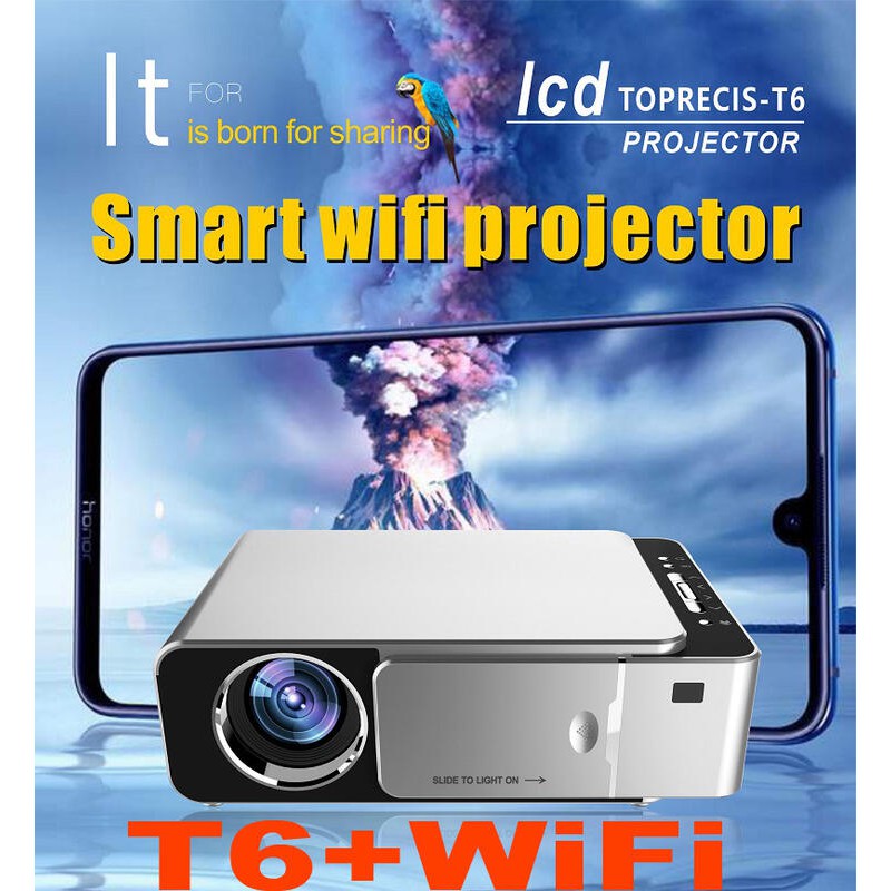 (高解析度) 智能投影機 WIFI 可無線手機投影機 /家庭娛樂劇院/戶外劇院/ 免安裝投影/微型投影/開會簡報