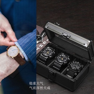 手錶盒玻璃蓋手錶收納盒高端金屬錶盒熱銷高品質手錶展示盒