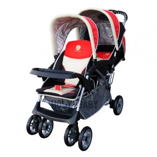 全新品 超划算【限量出清超低價】欣康-豪華雙人座手推車.前後雙人可單手收車 雙人 手推車《售完為止》