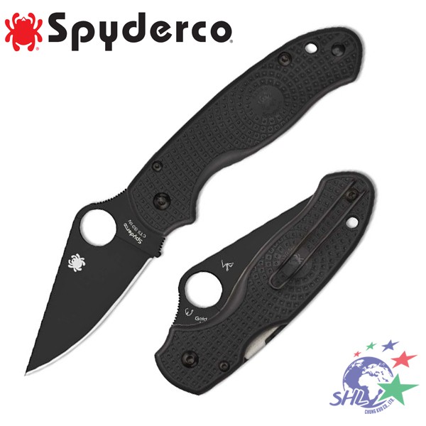 Spyderco PARA 3 LIGHTWEIGHT 輕量黑FRN柄全刃黑刀面折刀 / C223PBBK【詮國】