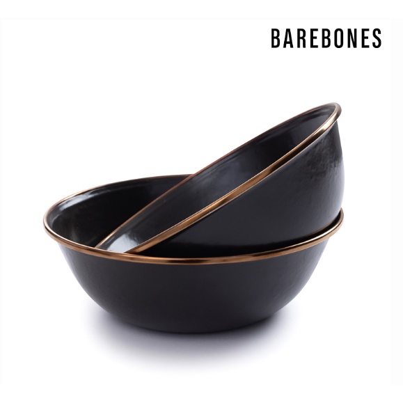 時尚復古~【兩入一組】Barebones CKW-340 琺瑯碗組 Enamel Bowl (6") / 炭灰