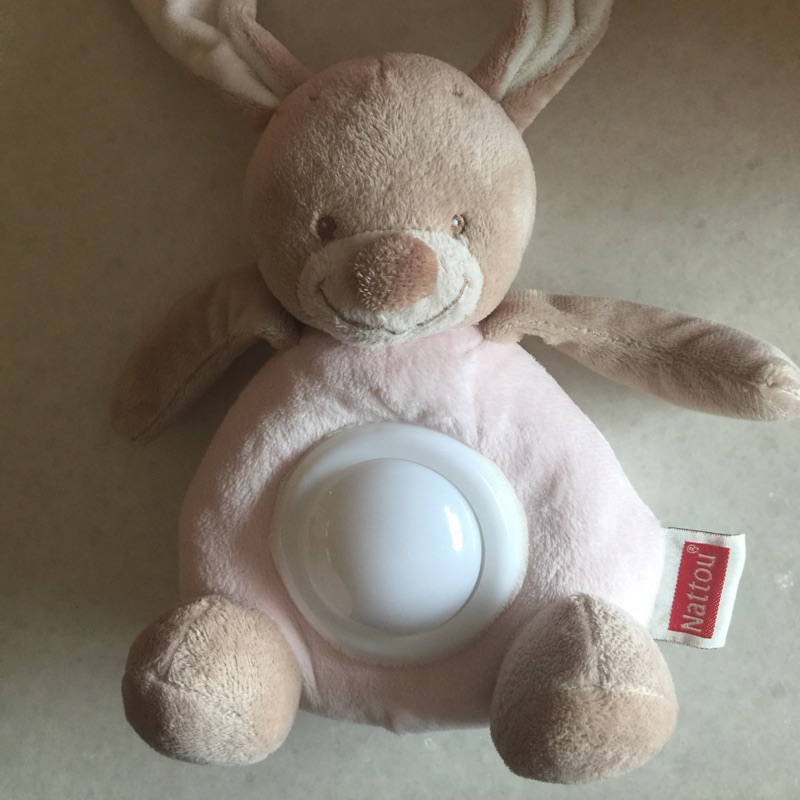 歐美品牌 Nattou 絨毛動物造型夜燈玩偶-粉紅兔