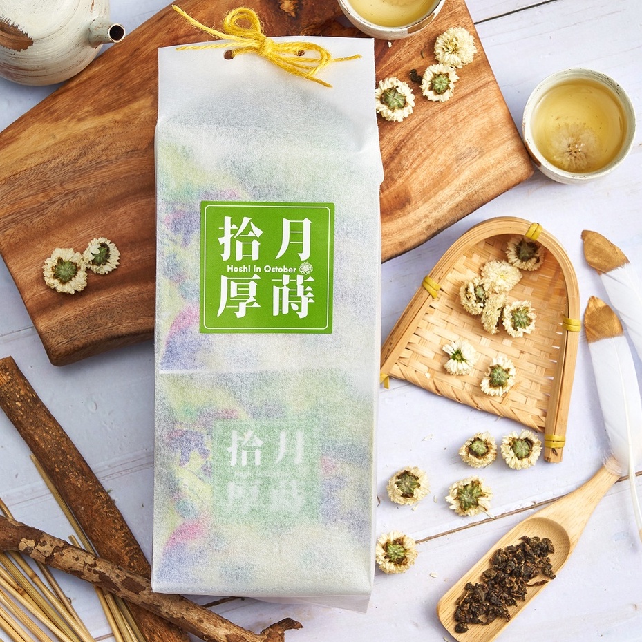 【拾月厚蒔】杭菊四季春茶 隨行立體茶包12入 | 有機栽種菊花 茶禮