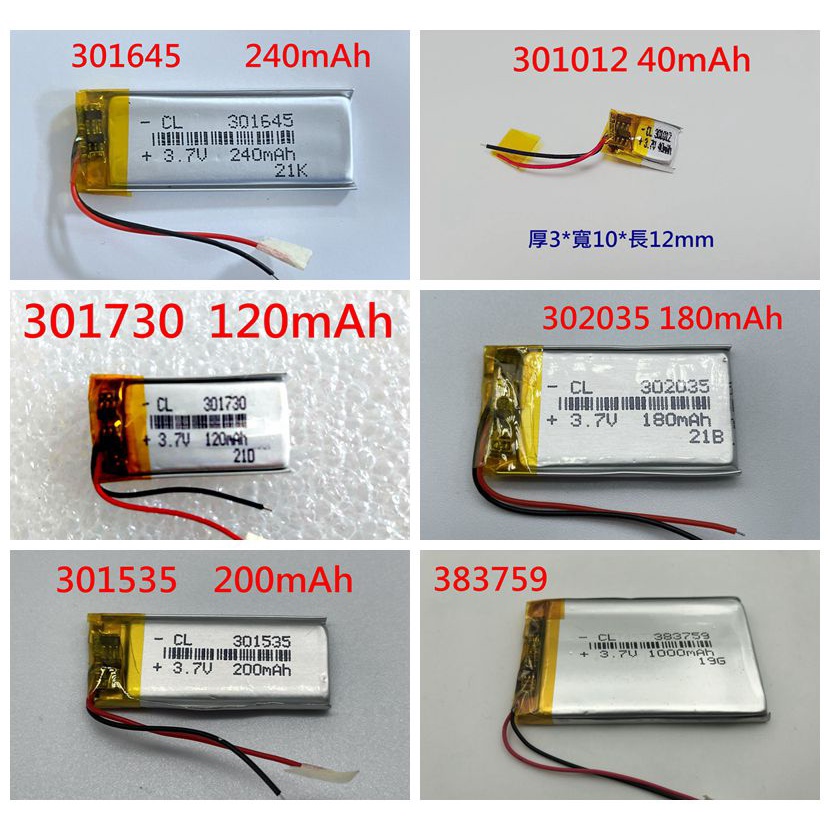 維修用 3.7v 電池 行車紀錄器 藍芽耳機 錄音筆 藍芽喇叭 鬧鐘 智慧配件 DIY維修更換 小電池