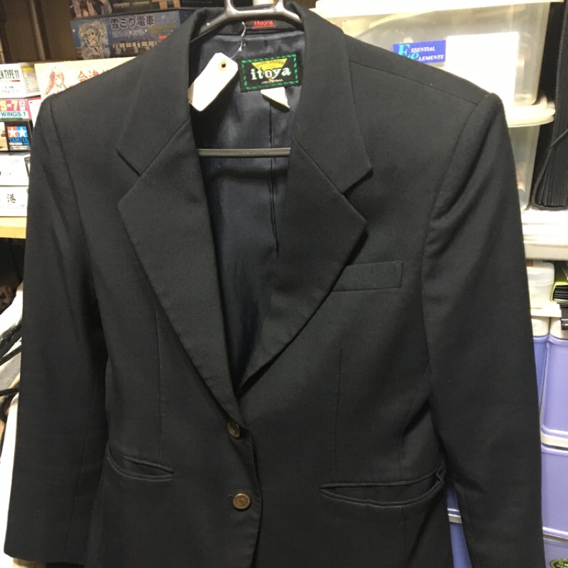 ブレザージャケット学生服上着冬用スクールウエア女子舟入高校学生制服通学用中古紺 蝦皮購物