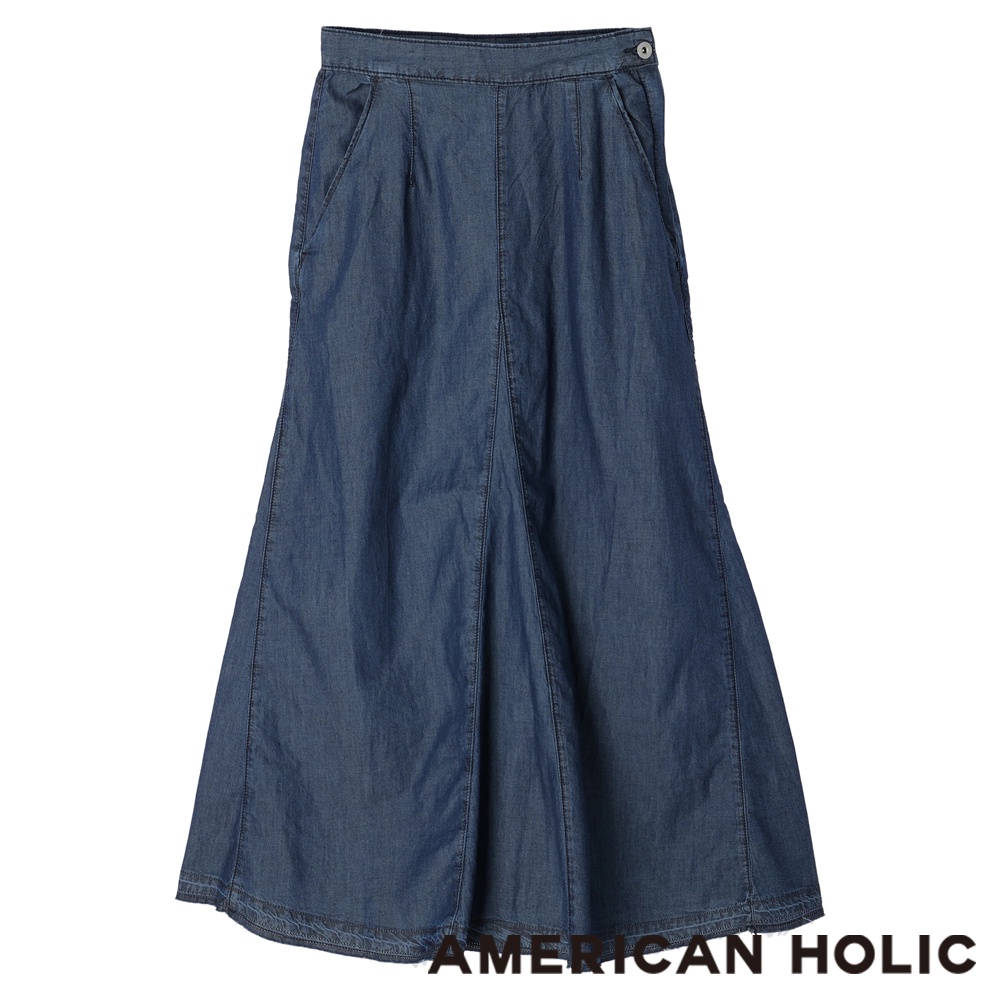 AMERICAN HOLIC 側扣牛仔喇叭長裙(HA22L0L1300)