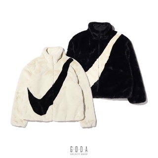 【NIKE FUR JACKET】大勾 軟毛皮草外套(黑/白)｜絨毛 毛毛 CU6559-010 CU6559-238