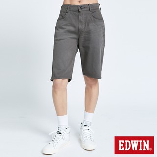 EDWIN 男款 加大碼迦績EJ3棉涼感寬鬆短褲(中灰色)