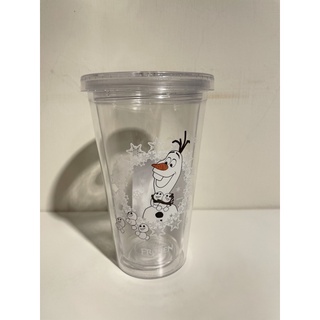 正版 迪士尼 Disney 冰雪奇緣 Frozen 透明雙層水杯 杯子 雪寶 容量450ml