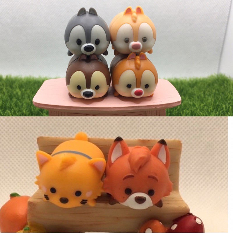 Tsum tsum tsum/異色灰奇奇／橘貓／橘狐貍／異色蒂蒂，／奇奇/蒂蒂／中款／公仔疊疊樂