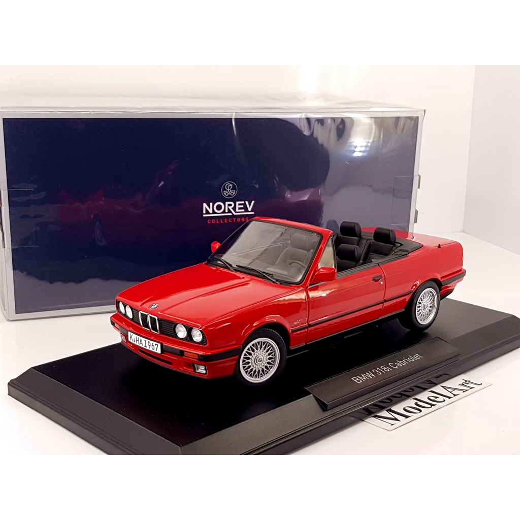 【模型車藝】1/18 Norev BMW 318i Cabriolet 1991(E30)敞篷車 紅